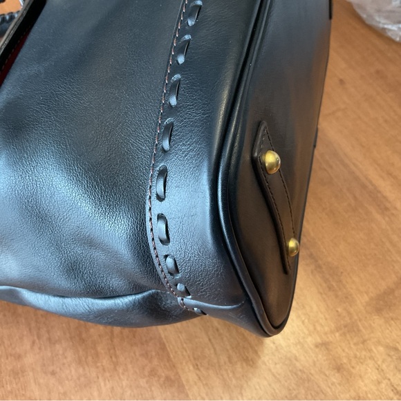 Dooney & Bourke Black Florentine Flap Satchel with Whipstitch - Picture 6 of 16